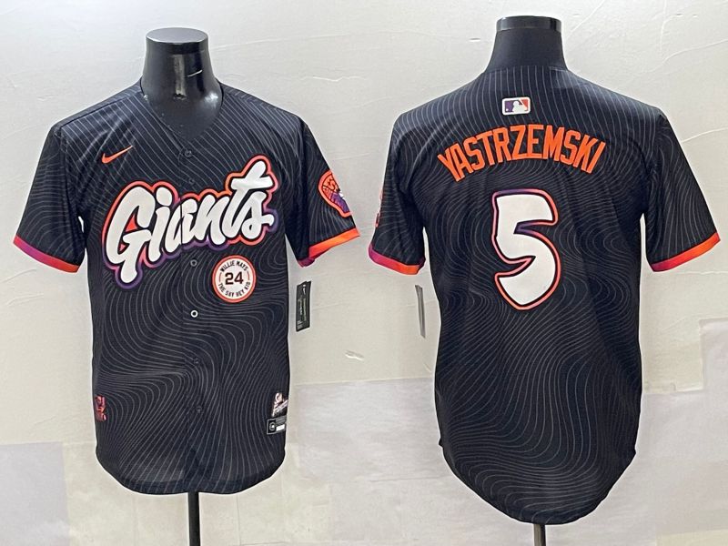 Men San Francisco Giants 5 Yastrzemski Black Joint Name 2025 Nike MLB Jersey style 40